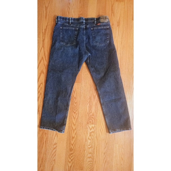 Wrangler Mens Elastic waist band Regular Fit Dark Wash Denim Jeans 38 x 30 - Picture 3 of 8